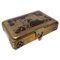 Mid-Century Modern Brass and Exotic Wood Playing Card Box 1