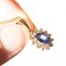 Vintage 18k Yellow Gold Chain Necklace with 18k Yellow Gold Daisy Pendant with Sapphire and Brilliant-Cut Diamonds, 1970s 5