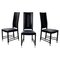 Austrian Modern Chairs in Black Wood attributed to Ernst W. Beranek for Thonet, 1990s, Set of 3 1