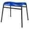 Italian Stool in Blue Plastic & Black Metal, 1960s 1