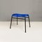 Italian Stool in Blue Plastic & Black Metal, 1960s 7