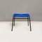 Italian Stool in Blue Plastic & Black Metal, 1960s 9