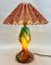 Lampada da tavolo in vetro soffiato di Murano colorato e dettagli dorati, anni '60, Immagine 7