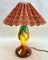 Lampada da tavolo in vetro soffiato di Murano colorato e dettagli dorati, anni '60, Immagine 6