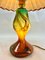 Lampada da tavolo in vetro soffiato di Murano colorato e dettagli dorati, anni '60, Immagine 10