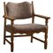 Danish Modern Razorblade Armchair in Oak & Lambswool attributed to Henning Kjærnulf, 1960s, Image 1