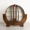 Art Deco British Walnut Circular Shouldered Cabinet, 1930s 9