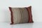Vintage Brown Turkish Hemp Kilim Pillow Cover, Striped Anatolian Cushion Cover, Organic Tribal Pillowcase 16 X 24, 2010s, Image 3