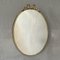 Vintage Oval Mirror with Frame and Brass Decoration, 1950s, Image 1