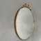 Vintage Oval Mirror with Frame and Brass Decoration, 1950s 3