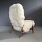 Danish Teak Lounge Chairs with Mongolian Goat Hair Upholstery by Alf Svensson for Dux, 1950s, Set of 2 2