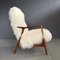 Danish Teak Lounge Chairs with Mongolian Goat Hair Upholstery by Alf Svensson for Dux, 1950s, Set of 2 8