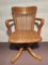 Mid-Century American Office Chair in Oak with Cast Iron Base 1