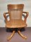 Mid-Century American Office Chair in Oak with Cast Iron Base, Image 1