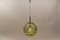 Lampada a sospensione sferica in vetro di Murano verde di Doria Leuchten, anni '60, Immagine 2