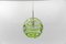 Lampada a sospensione sferica in vetro di Murano verde di Doria Leuchten, anni '60, Immagine 3