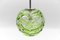 Lámpara colgante bola de cristal de Murano verde de Doria Leuchten, años 60, Imagen 10