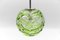 Lampe à Suspension Boule en Verre de Murano Vert de Doria Leuchten, 1960s 10