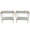 Mid-Century French Silver Side Tables with Eglomise Glass, 1970s, Set of 2, Image 1