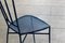 Blue Wrought Iron Garden Chairs, 1950, Set of 4 8