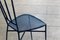 Blue Wrought Iron Garden Chairs, 1950, Set of 4, Image 8