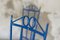Blue Wrought Iron Garden Chairs, 1950, Set of 4 2