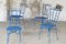 Blue Wrought Iron Garden Chairs, 1950, Set of 4 4