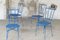 Blue Wrought Iron Garden Chairs, 1950, Set of 4, Image 4