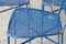 Blue Wrought Iron Garden Chairs, 1950, Set of 4 3