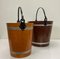 Painted Wood Fiber Buckets, 1950s, Set of 2 2
