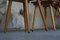 Vintage Brutalist Wooden Chairs, 1960, Set of 4, Image 5