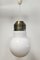 Space Age Opaline & Brass Cwiling Lamp, 1970s, Image 1