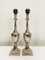 Polished Nickel Urn Shape Shining Silver Table Lamps, 1990s, Set of 2 1
