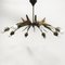 Chandelier with Copper Arms, Brass & Teak in the style of Stilnovo, Italy, 1960s, Image 1