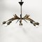 Chandelier with Copper Arms, Brass & Teak in the style of Stilnovo, Italy, 1960s, Image 2