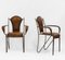 Französische Mid-Century Leder & Eisen Sessel im Stil von Jacques Adnet, 1950er, 2er Set 2