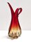 Vintage Red and Yellow Sommerso Murano Glass Vase, 1960s 5