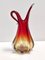 Vintage Red and Yellow Sommerso Murano Glass Vase, 1960s, Image 6