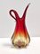 Vintage Sommerso Murano Glasvase in Rot & Gelb, 1960er 6