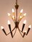 Lámpara de araña Sputnik Mid-Century moderna de 12 llamas, Alemania, años 50, Imagen 13