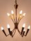 Lámpara de araña Sputnik Mid-Century moderna de 12 llamas, Alemania, años 50, Imagen 10
