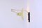 Hellgelbe Büroklammer Wandlampe aus Messing von JJM Hoogervorst für Anvia, 1950er 3