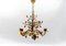 Large Mid-Century Modern Gilded Wrought Iron Ceiling Lamp, 1970s, Image 11