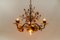 Large Mid-Century Modern Gilded Wrought Iron Ceiling Lamp, 1970s 5