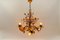Large Mid-Century Modern Gilded Wrought Iron Ceiling Lamp, 1970s, Image 2