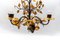 Large Mid-Century Modern Gilded Wrought Iron Ceiling Lamp, 1970s, Image 4