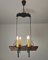 Gothic Style Chandelier in Wrought Iron and Wood, 1940s 5