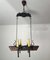 Gothic Style Chandelier in Wrought Iron and Wood, 1940s 1