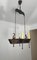 Gothic Style Chandelier in Wrought Iron and Wood, 1940s 8