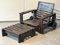 Set of Wooden Lounge Chair and Ottoman attributed to Asko, 1965, Image 1